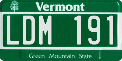 VT license plate LDM191