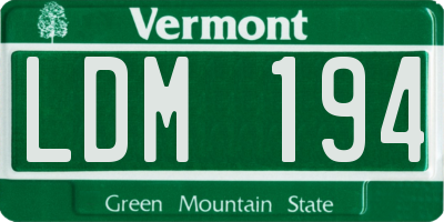 VT license plate LDM194