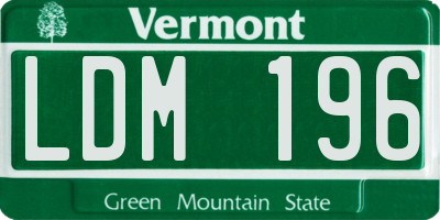 VT license plate LDM196