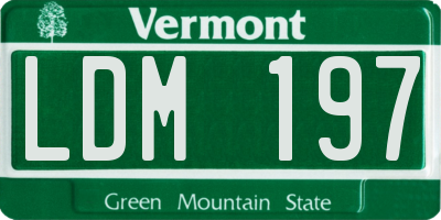VT license plate LDM197