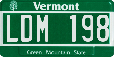 VT license plate LDM198