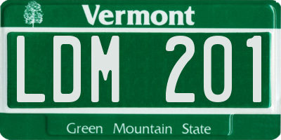 VT license plate LDM201