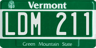 VT license plate LDM211