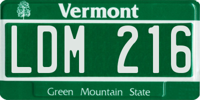 VT license plate LDM216