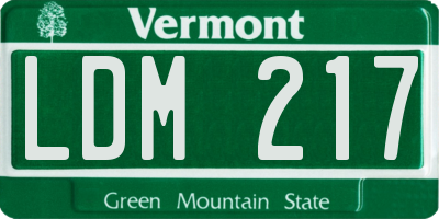 VT license plate LDM217