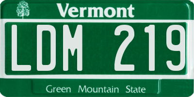 VT license plate LDM219
