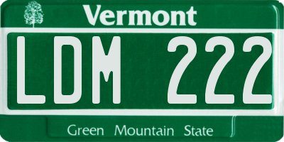VT license plate LDM222
