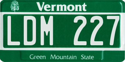 VT license plate LDM227