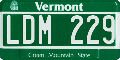VT license plate LDM229