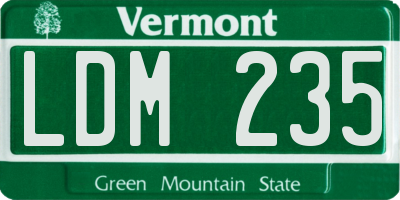 VT license plate LDM235