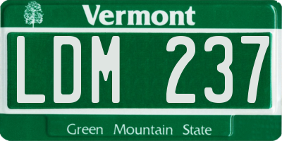 VT license plate LDM237