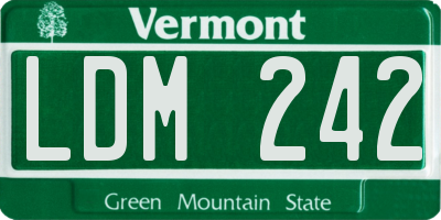 VT license plate LDM242