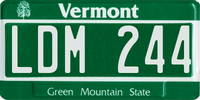 VT license plate LDM244