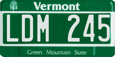 VT license plate LDM245