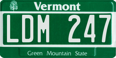 VT license plate LDM247