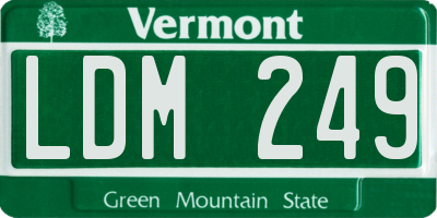 VT license plate LDM249
