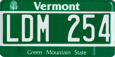 VT license plate LDM254