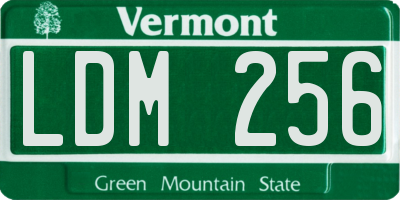 VT license plate LDM256