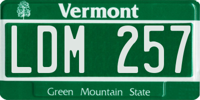 VT license plate LDM257