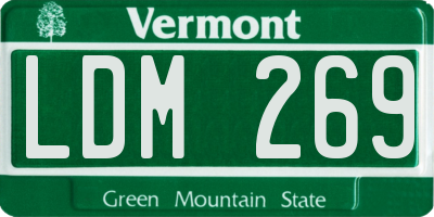 VT license plate LDM269