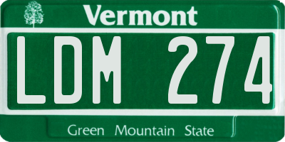 VT license plate LDM274