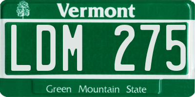 VT license plate LDM275