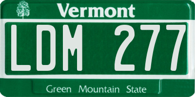 VT license plate LDM277