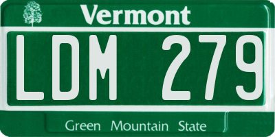 VT license plate LDM279
