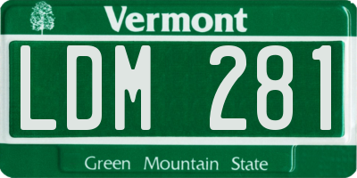 VT license plate LDM281
