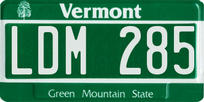 VT license plate LDM285