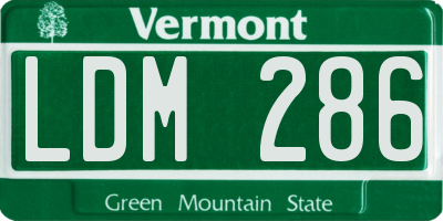 VT license plate LDM286
