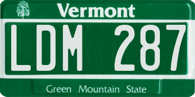 VT license plate LDM287