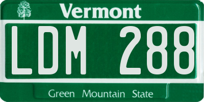 VT license plate LDM288