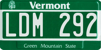 VT license plate LDM292