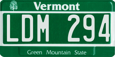 VT license plate LDM294