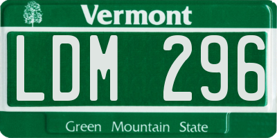 VT license plate LDM296