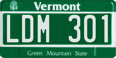 VT license plate LDM301