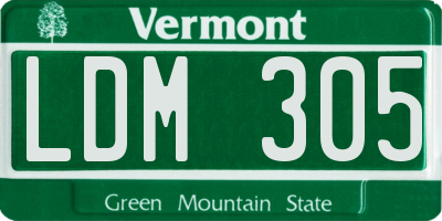 VT license plate LDM305