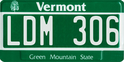 VT license plate LDM306