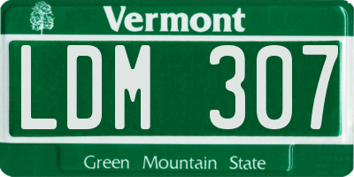 VT license plate LDM307