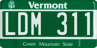 VT license plate LDM311