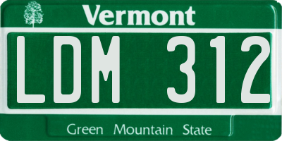 VT license plate LDM312