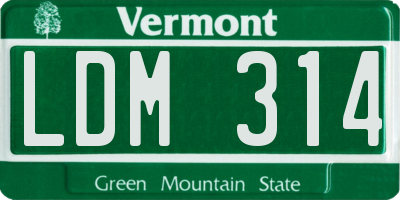 VT license plate LDM314
