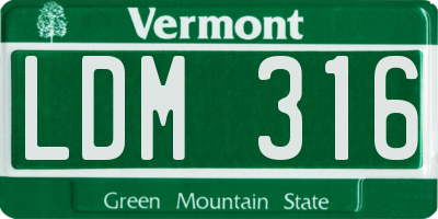 VT license plate LDM316