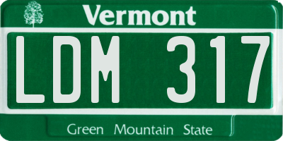 VT license plate LDM317
