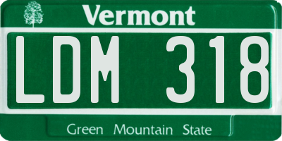 VT license plate LDM318