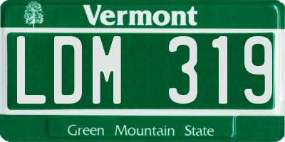 VT license plate LDM319