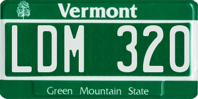 VT license plate LDM320