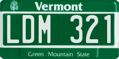 VT license plate LDM321