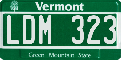 VT license plate LDM323